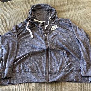 Nike Charcoal Heather Hoodie with White Details